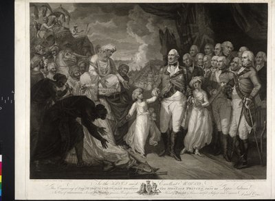 Maquris Cornwallis com os dois príncipes indianos de Mather Brown