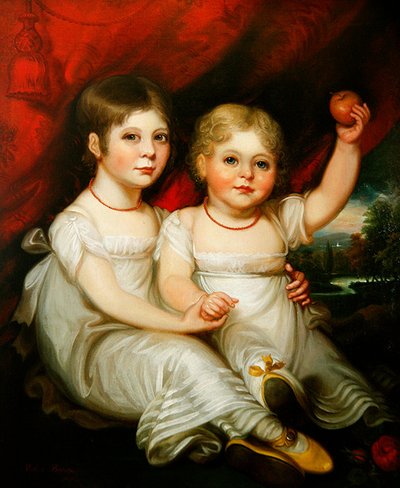 Retrato de duas jovens raparigas (óleo sobre tela) de Mather Brown