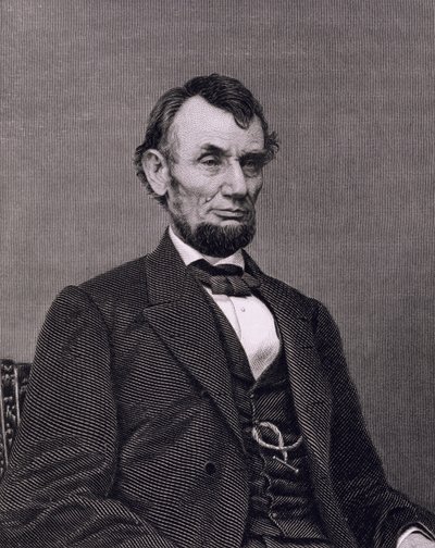 Abraham Lincoln, gravado a partir de uma fotografia de William G. Jackman (gravura) de Mathew (after) Brady