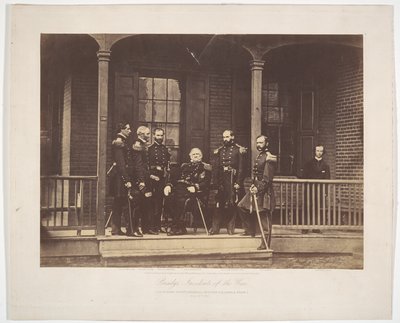 Tenente-general Scott, comandante-chefe do Exército dos Estados Unidos, e estado-maior de Mathew B. Brady