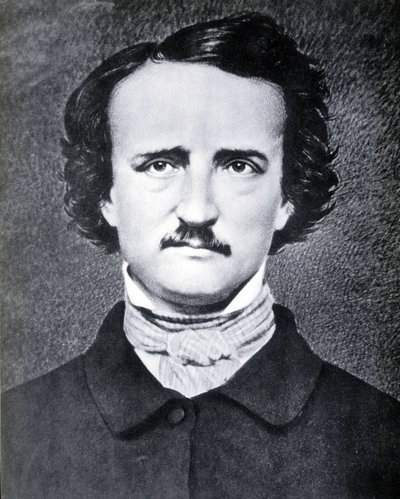 Retrato do escritor americano Edgar Allan Poe (1809 - 1849) fotografia de Brady no século XIX. de Mathew B. Brady