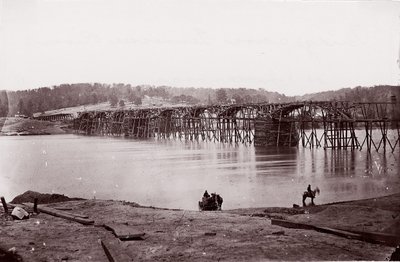 Ponte sobre o rio Tennessee em Chattanooga, ca. 1864. de Mathew Brady