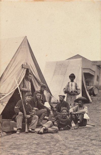 [Camp Scene with Soldiers of the 22nd New York State Militia, Harper
