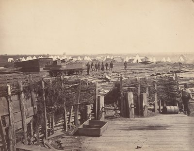 Fortificações, Manassas, Ocupada pela 13ª Missa, 1862. de Mathew Brady
