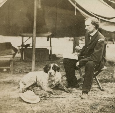 General Custer (1839-76) em sua sede, c.1864 de Mathew B. Brady