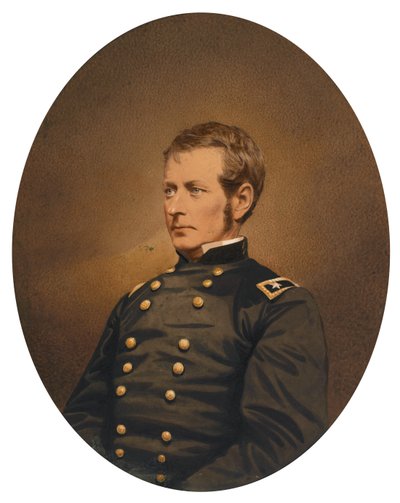 Major-General Joseph Hooker, c.1863 (impressão de papel salgado com cor aplicada) de Mathew B. Brady
