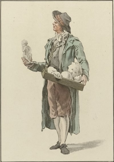 Vendedor ambulante com figuras de gesso de Mathias de Sallieth