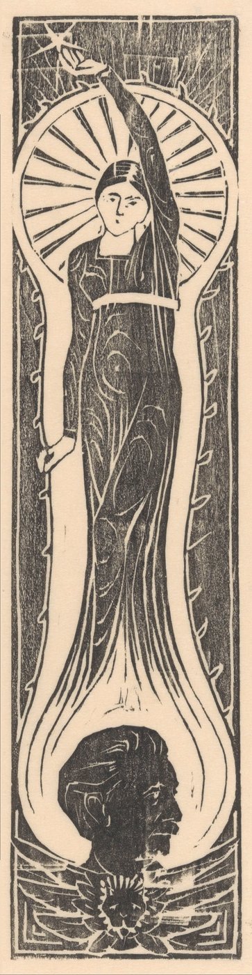 Figura alegórica com retrato de Multatuli de Mathieu Lauweriks