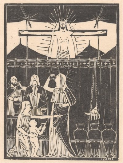 Bebendo pessoas em Cristo crucificado de Mathieu Lauweriks
