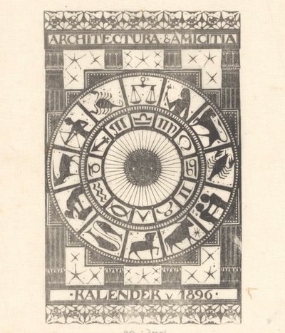 Calendário de capa 1896 de Mathieu Lauweriks