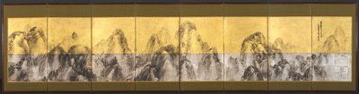 Setenta e dois picos contra o céu azul, 1785. de Matsumura Goshun