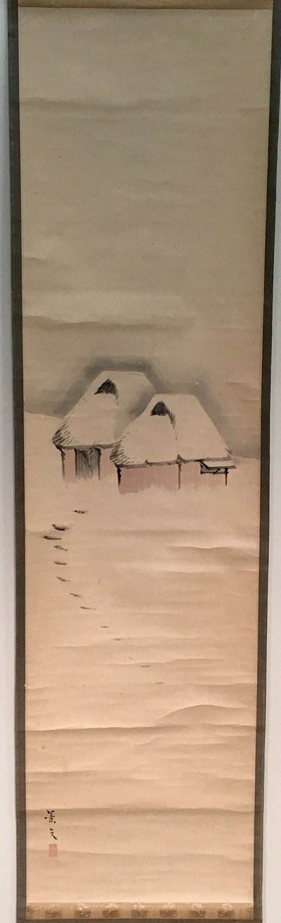 Duas cabanas na neve de Matsumura Keibun