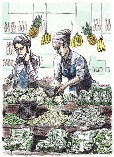 Borough Veg 2, 2013 (tinta sobre papel) de Matt Bannister