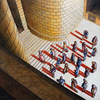 Footfall, 2018 (acrílico sobre painel) de Matt Bannister