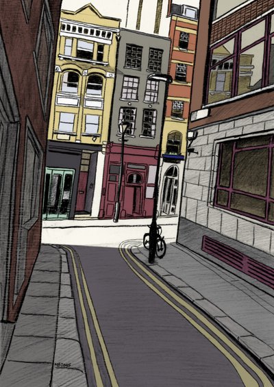 Fox e Knot Street EC1, 2015 (lápis, digital) de Matt Bannister