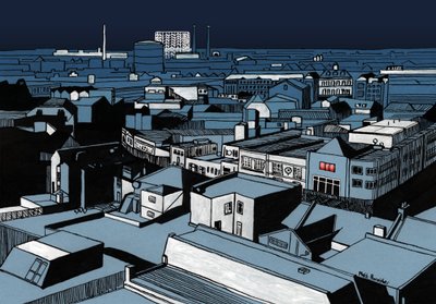 Mystery Power Cut, 2016 (tinta acrílica, digital) de Matt Bannister