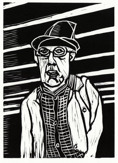 Homem de Southwark, 2013 (linóleo) de Matt Bannister