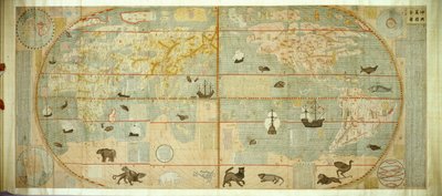 Kunyu Wanguo Quantu Mapa dos Miríades de Países do Mundo, 1602. de Matteo Ricci