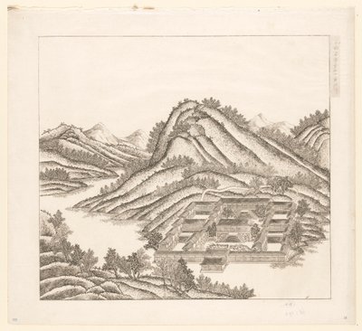 Vista de parte do Palácio Imperial de Verão em Chengde (Jehol) na China de Matteo Ripa