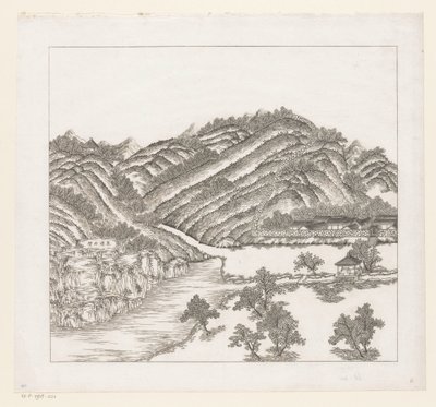 Vista de parte do Palácio Imperial de Verão em Chengde (Jehol) na China de Matteo Ripa