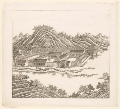 Vista de parte do Palácio Imperial de Verão em Chengde (Jehol) na China de Matteo Ripa