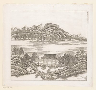 Vista de parte do Palácio Imperial de Verão em Chengde (Jehol) na China de Matteo Ripa