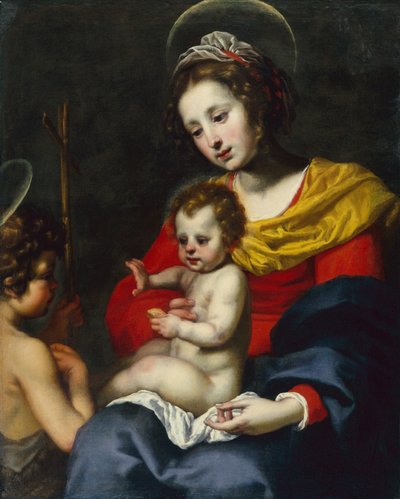 A Madona e o Menino com o Menino São João Batista (óleo sobre tela) de Matteo Rosselli