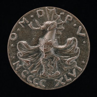 Escudo, Capacete, Crista de Elefante e Manto [reverso], 1446. de Matteo di Andrea de Pasti