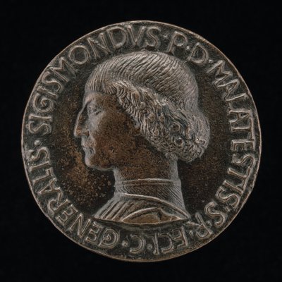 Sigismondo Pandolfo Malatesta, 1417-1468, Senhor de Rimini e Fano [anverso], 1446. de Matteo di Andrea de Pasti