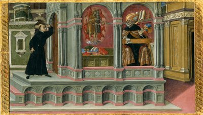 A visão de Santo Agostinho sobre os santos Jerónimo e João Batista de Matteo di Giovanni