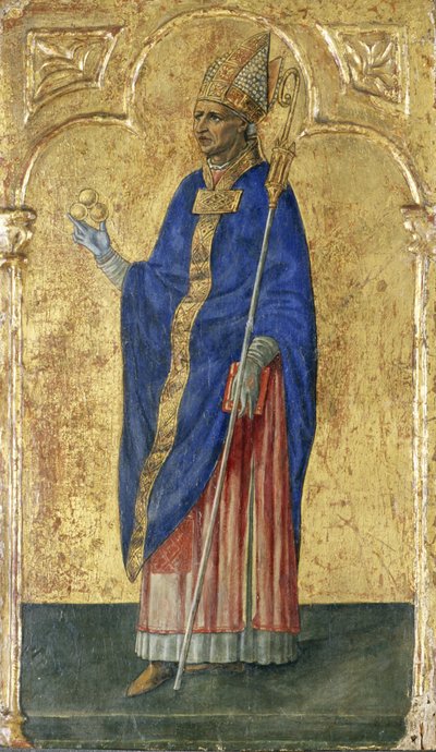 São Nicolau de Bari (têmpera sobre madeira de choupo) de Matteo di Giovanni di Bartolo