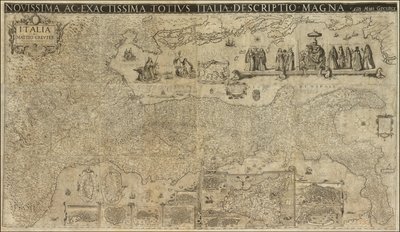 Mapa de Itália de 1630 de Matthaeus Greuter, publicado em 1657 por Stefano Scolari de Matthaus Greuter