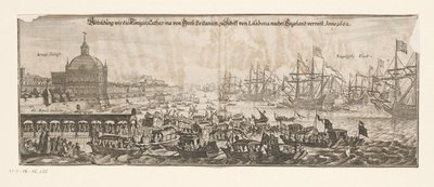 Partida da frota com Catarina de Bragança para Inglaterra, 20 de Abril de 1662
Abbildung wie die Königin Catharina von Gross Britanien zu Schiff von Lisabona nacher England verreist. Anno 1662 (título sobre o objecto)
Casamento de Catarina de Bragança e  de Matthäus Merian (II)