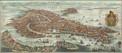 Vista aérea de Veneza de 1636 por Matthäus Merian de Matthaus Merian