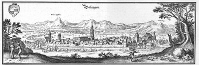 Balingen - excerto da Topographia Sueviae (Schwaben) de Matthaus Merian