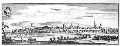 Besigheim - excerto da Topographia Sueviae (Schwaben) de Matthaus Merian