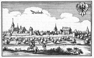 Büelach - excerto da Topographia Sueviae (Schwaben) de Matthaus Merian