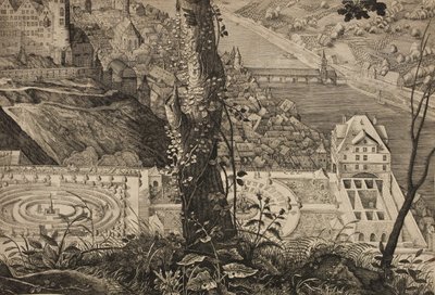 Horto Palatino. Jardim do Castelo de Heidelberg de Matthäus Merian d.Æ.