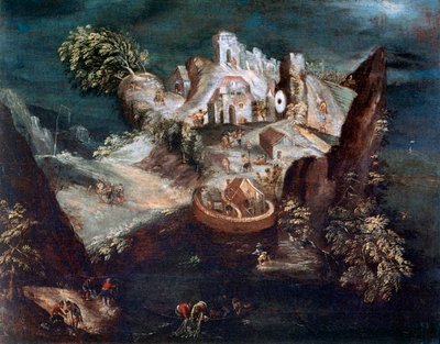 Paisagem antrofomórfica, c1613-1650 de Matthaus Merian