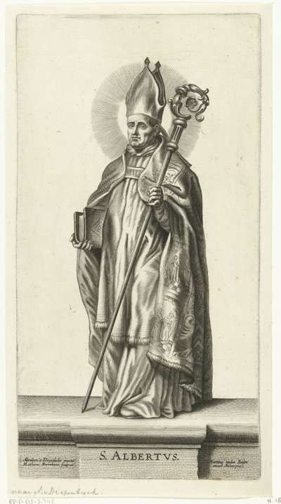 São Alberto
S. Albertus (título sobre o objecto)
Santos (título da série) de Mattheus Borrekens
