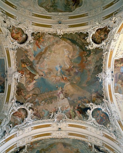 Fresco do teto da igreja de Wilten, Innsbruck, Áustria (fresco) de Mattheus Günther