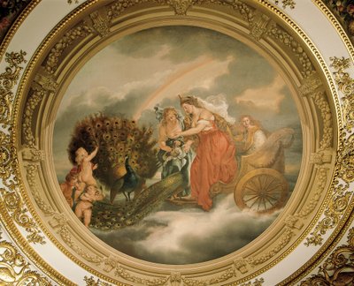 Juno em sua carruagem assistida por dois pavões, teto do Elizabeth Saloon de Matthew Cotes Wyatt