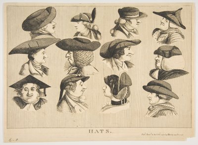 Chapéus, 1 de outubro de 1773. de Matthew Darly