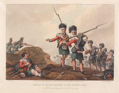 Anedota da bravura do flautista escocês do 71º Regimento de Highland, na Batalha de Vimiero de Matthew Dubourg