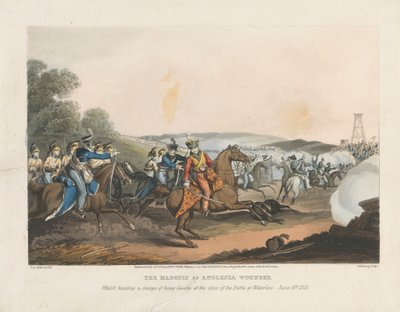 O Marquês de Anglesea Ferido ao Liderar uma Carga de Cavalaria Pesada no Final da Batalha de Waterloo, 18 de Junho de 1815 de Matthew Dubourg