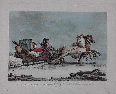 A carruagem de viagem russa de inverno, década de 1810 de Matthew Dubourg
