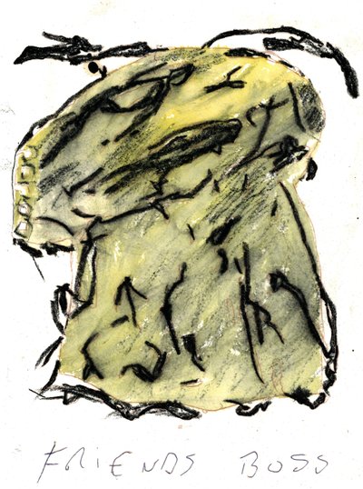 chefe do amigo, 2021 (aquarela, pastel) de Matthew Hilton