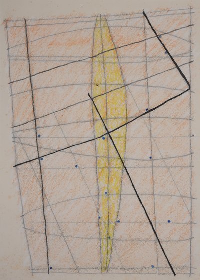 gráfico de varas 3, 2014 (lápis de cor aquarela) de Matthew Hilton