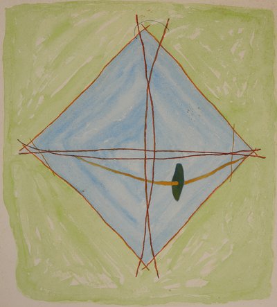 gráfico de varas 6, 2014 (lápis de cor aquarela) de Matthew Hilton