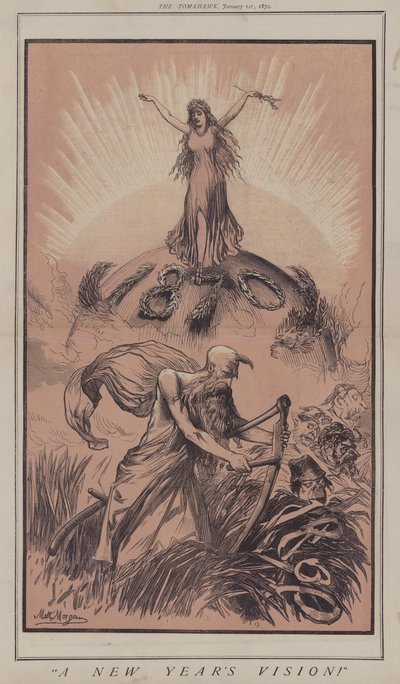 Uma visão de Ano Novo (cor litho) de Matthew